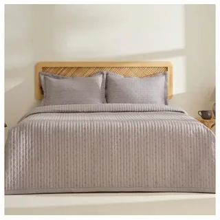 Karaca Tagesdecke Margot Bettüberwurf Set Grau 230x240cm + 2(50x70) cm