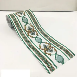 Tapetenbordüre selbstklebend PVC Sockelleiste Dekorative Bordüre Selbstklebende Home Bordüre Küche Badezimmer Wohnzimmer Grüner Retro 10cm X 1000cm