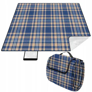 krumad Picknickdecke XXL 200 x 200 cm marineblau-orange