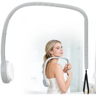 Rückenbürste langer Stiel – Ergonomische Dusch- & Eincremehilfe für den Rücken | 2 Formen (gebogen/gerade) | Inkl. Massage-Schwamm | Ideal für Senioren