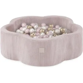 MISIOO Bällebad Blume/Wolke für Babys und Kinder - 95x30cm - Hochwertiger Stoff - Bällebad Baby ab 1 Jahr - 200 Bälle