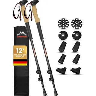 alpenwert Wanderstöcke 115-135 cm schwarz