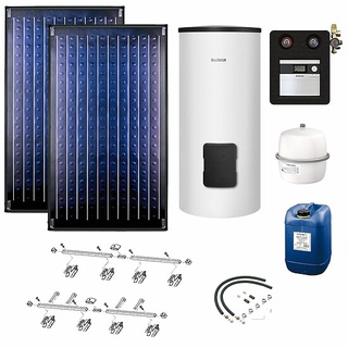 Buderus Solaranlage Logaplus S2 - 2 Kollektoren (4,74m2) SKN4.0-s mit Solarspeicher Logalux SM300 weiß - 7739606273