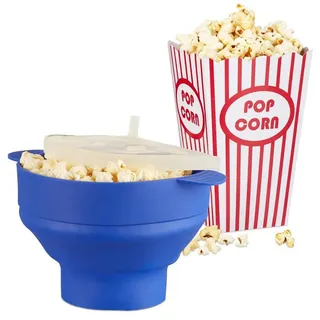 Relaxdays 49 tlg. Popcorn Set blau Weiß,Blau,Rot