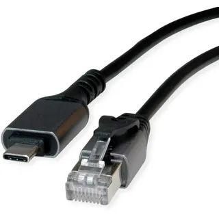 Value USB 3.2 Gen 2 Typ C zu Gigabit Ethernet Konverterkabel, schwarz, 2 m