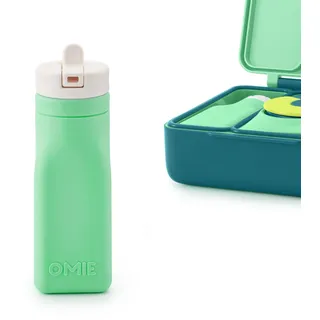 Omie OmieBox Wiederverwendbare Silikon-Wasserflasche, 250 ml, Strohhalm-Oberteil, BPA-frei und phthalatfrei, auslaufsicher, Grün (OmieBox separat erhältlich)