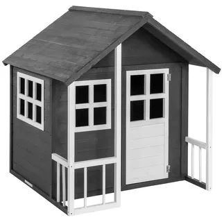 Hardin 1fachgut Kinderspielhaus aus Tannenholz, ca. 131 x 115,5 x 136 cm - Grau/Weiß