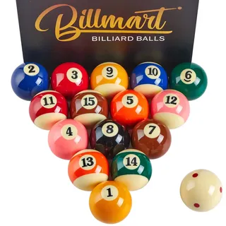 Billmart Premium Billardkugeln Billardtisch Zubehör 2-1/10.2 cm Regelgröße 16 Billardbälle Billard Set