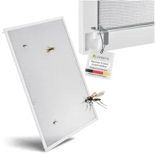 Juskys Fliegenschutzgitter mit Aluminiumrahmen 80 x 100 cm weiß