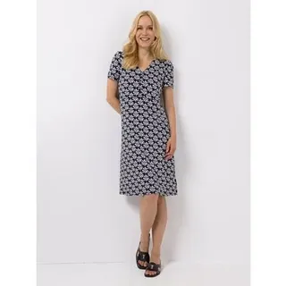 KIM & CO. Kleid, kurzer 1/2-Arm Brazil Knit Jersey halbe Knopfleiste figurumspielend