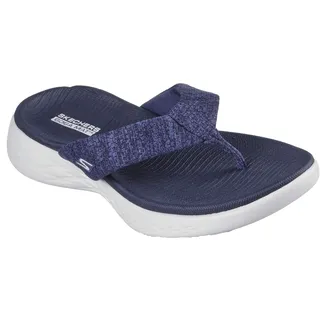 Skechers Damen On-The-go 600-15304 Flipflop, Navy und Weiß, Small