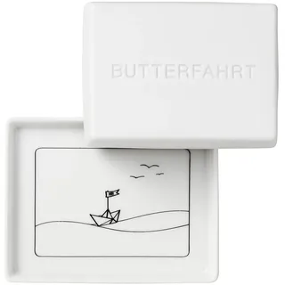 Butterdose aus Porzellan " Butterfahrt " von räder design mit Schiff und Wellen Maritim Geschenkidee