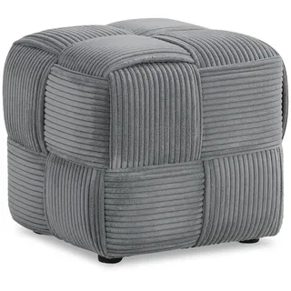 Homestyle4u Sitzhocker Grau Cord Sitzwürfel Polsterhocker 2647,