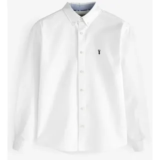 Next Langarmhemd Langärmeliges Oxfordhemd mit Hirsch (1-tlg) weiß 4XL
