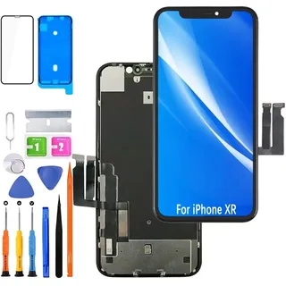 HLYGZX Display für iPhone Xr LCD Bildschirm Ersatz FHD Touchscreen 3D Touch Face ID Digitizer Rahmen Montage,Waterproof Adhesive,Reparaturkits NEU