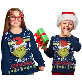 United Labels® Weihnachtspullover The Grinch Weihnachtspullover Strick Pullover Ugly Christmas Sweater blau 110-116