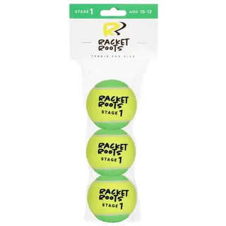 Racket Roots Tennisball RR Stage 1 - 3 Tennisbälle - Play and Stay Ball - (3er Beutel) gelb