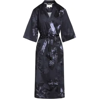 ESSENZA Kimono Sarai Flora Nightblue, S - 100% Baumwollsatin - Blumen - S