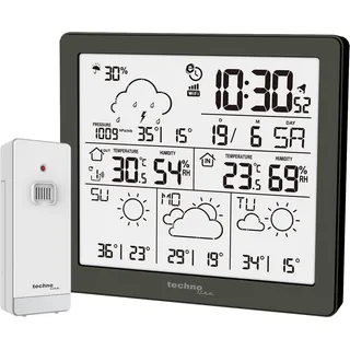 technoline WD 2200 Wetterstation (inkl. Außensender, 4-Tage-Prognose, App-Anbindung, Wetterdaten & Luftfeuchtigkeit) schwarz