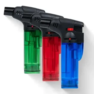 OKAEI Sturmfeuerzeug Jet Feuerzeug nachfüllbar Mini Gasbrenner Flambierer Jetflamme 3Stück