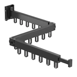 Hipzeepo Innen Ausziehbarer Wäscheständer für Zuhause Wäscheständer 3-Fach mit 18 Aluminiumringen Schwarz