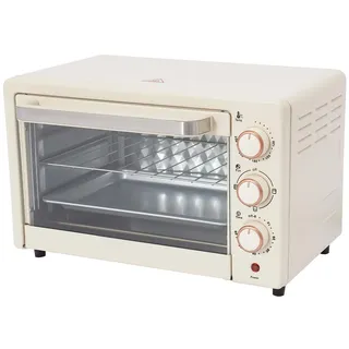 22 L Minibackofen, Klein mini Backofen mit Grillrost & Backblech, 60 Min Timer, Pizza-Ofen mit Überhitzungsschutz, kompakt für Küche, Familie,1000W