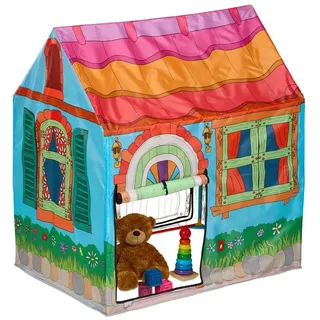 Relaxdays Spielzelt Haus Polyester Mehrfarbig 2 Türen 103 x 96 x 75 cm