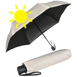 Doppler zero magic mini Damen Taschenschirm mit Auf-Zu-Automatik und UV- und Hitzeschutz - macadamia beige-black