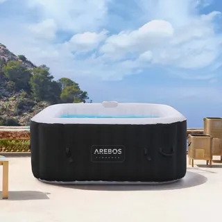 Arebos Whirlpool 154 x 154 x 65 cm Schwarz