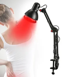KOLHGNSE Rotlichtlampe Wärmelampe, 150W Infrarot Lampe Infrarotlampe mit ständer Infrarot Lichttherapie Infrarot Wärmelampen 360° Lampenhalterun