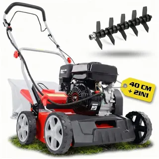 Hecht Vertikutierer Benzin 40 cm Arbeitsbreite 5,8 Ps 45l Moosentferner Rasenlüfter