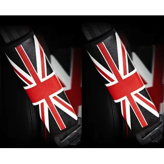 Qirc Auto Sicherheitsgurt Schulterpolster British Union Jack Sicherheitsgurt Schulterpolster 1 Stück (schwarz)
