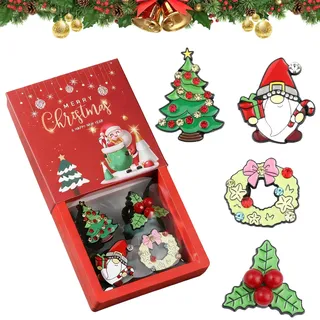 4 Stück Weihnachten Broschen Pins, Weihnachts Strass Broschen, Weihnachtsbrosche für Kleidung Rucksack Hut Jacke Kleidung Zubehör Accessoires, Weihnachten Dekorationen