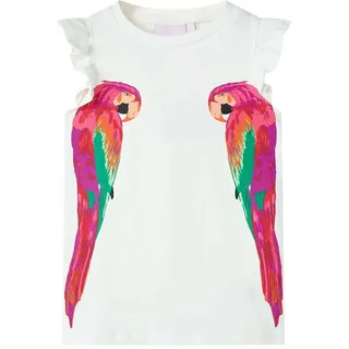vidaXL Kinder-T-Shirt Größe 116 Weiß mit Rüschen - 116