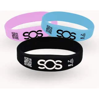 HelpMee® SOS Notfallarmband für Kinder – NFC & QR Code – Sicherheitsarmband mit Notfallprofil – Für Schule, Ausflüge, Reisen – schnell abrufbare Infos 3-6 Jahre/Blau