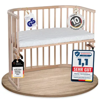 babybay Maxi extra groß / auch für Zwillinge inkl. Gratis Matratze Classic Soft Natur unbehandelt)