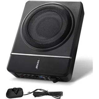 Vevor Untersitz Auto Subwoofer 120 W RMS Nennleistung Auto Subwoofer mit Stromversorgung, Subsystem mit eingebautem Verstärker, Hoch-/Niedrigpegel-Eingang und Lautstärkeregler für SUVs Lkws Wohnmobile