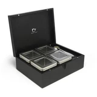 Bredemeijer großes schwarzes edles Tee Box Set 6-teilig inkl. Teemaßlöffel
