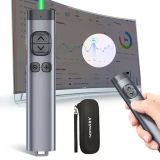 Norwii N97 TV Bildschirm Präsentation Clicker für Powerpoint Präsentationen, Powerpoint Clicker, Präsentation Rremote, Bluetooth Wireless Presenter, Digital Pointer für TV Bildschirm