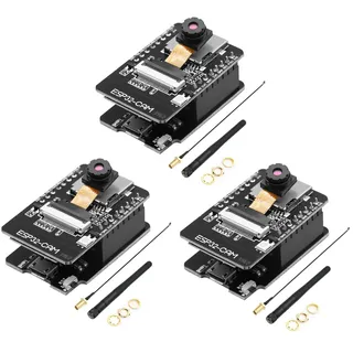 Binghe 3 Stück für ESP-CAM WiFi Bluetooth Modul, für ESP-CAM Entwicklungsplatine mit OV2640 Kamara Modul + 2.4G Externe Antenne + ESP-CAM das Programmiermodul mit Mini-USB kompatibel mit Arduino