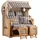 Strandkorb Düne Bullauge Teak PE Shell Dessin 537