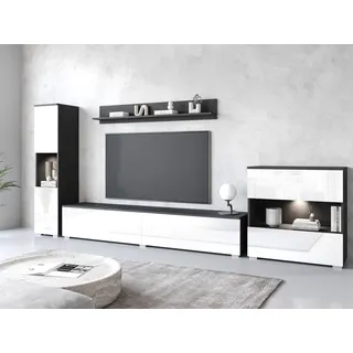 INOSIGN Wohnwand »PARIS«, (Komplett-Set, 4 St.), TV-Wand 300cm breite, grifflose Design, stehend und hängend montierbar,