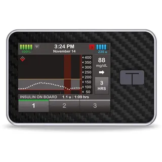 Aufkleber Sticker für t:slim X2 Insulinpumpe Carbon myDili Diabetes-Zubehör Farbe schwarz