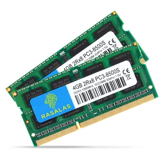 Rasalas 8GB Kit (2 x 4GB) PC3-8500S 1067MHz 1066MHz DDR3 8500 PC3-8500 SODIMM Speicher for Late 2008, Early/Mid/Late 2009, Mid 2010