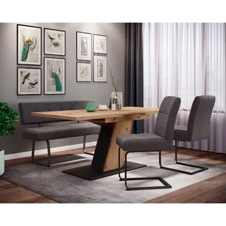 Hela Essgruppe »Luise I G Tisch Sitzbank Stühle« Set, 4 Stk. tlg. Ausziehtisch 140 - 180 cm Esszimmer Bestseller, grau
