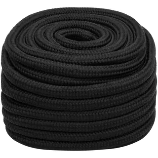 vidaXL Bootsseil Schwarz 20 mm 50 m Polypropylen