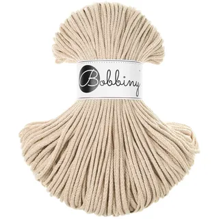 Bobbiny Junior Baumwoll-Flechtschnur - 3mm x 100m - Vielseitige Makramee-Kordel für Stricken, Weben, DIY-Basteln und Heimdekoration - Hochwertige Bunte Bastelschnur - Warm Beige