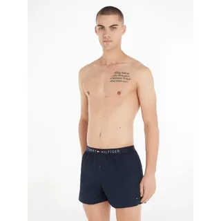Tommy Hilfiger Webboxer, Herren, Gr. XL, 1 Stk., blau (marine), Obermaterial: 100% Baumwolle, TOMMY HILFIGER UNDERWEAR, Unterhosen, mit Logo am Bund