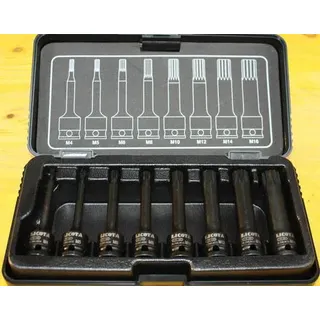 Schlagschrauber Nuss Set, 8-teilig, Spline Nüsse M4-M16, 3/8 Zoll, Cr-Mo