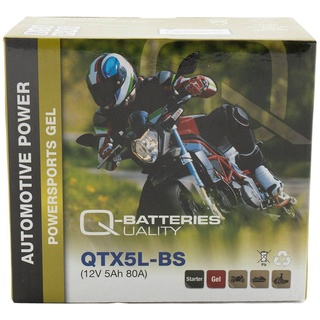 Quality Batteries Q-Batteries QTX5L-BS Gel Motorradbatterie 12V 4,5Ah 70A QTX5L-4 50412